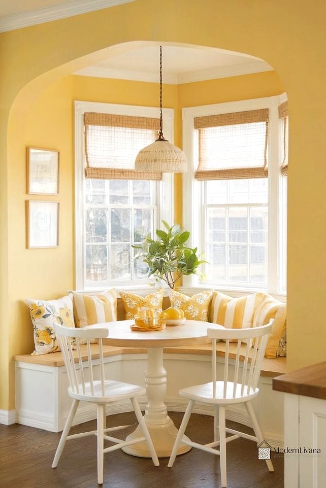 30 Yellow Kitchen Ideas to Show Your Contractor 29 Yellow Kitchen Nook