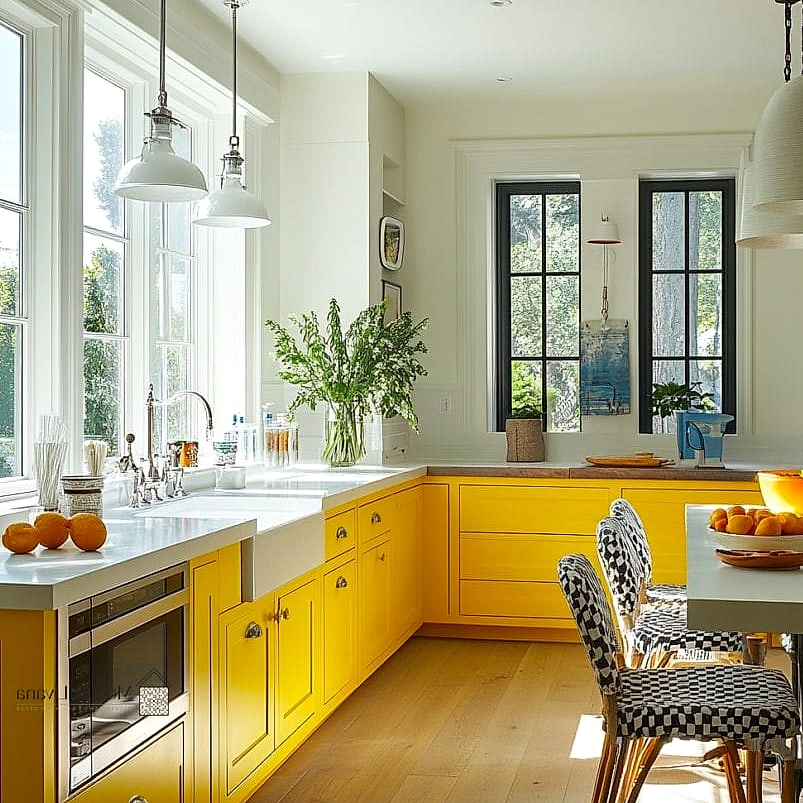 30 Yellow Kitchen Ideas to Show Your Contractor 15 Yellow Lower Cabinets with Marble Counters