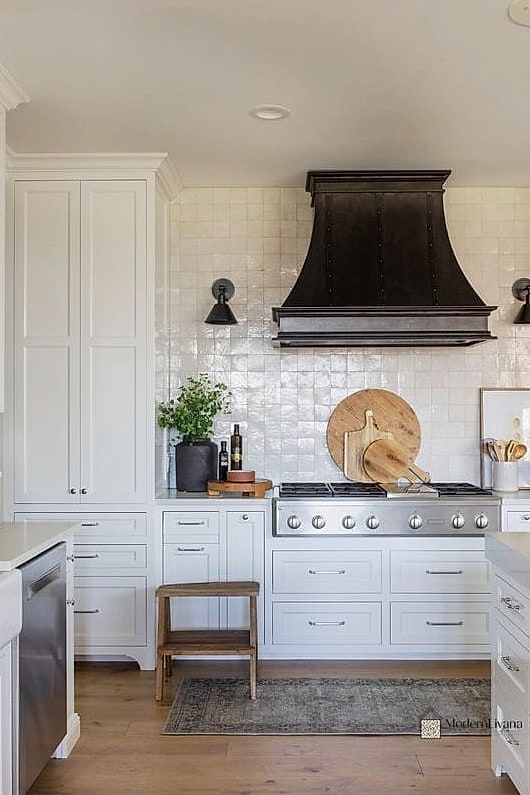 Zellige Tile Backsplash in Warm White
